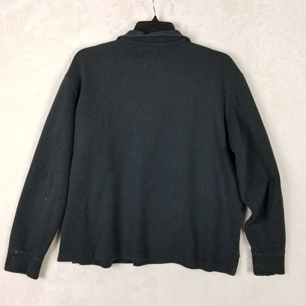 Polo Ralph Lauren Quarter-Zip Pullover Mens Large Charcoal Grey Cotton Sweater